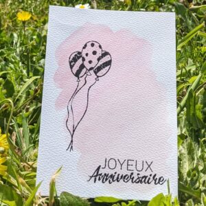 carte anniversaire rose pale