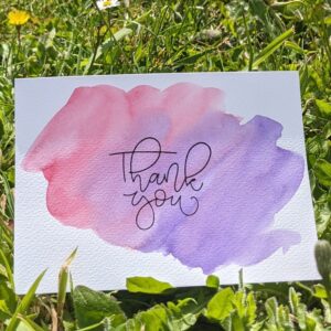 carte thank you rose et violet