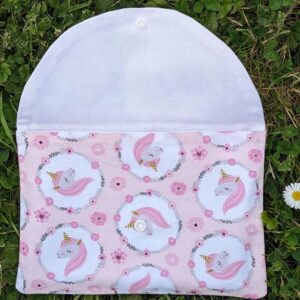 Pochette en Tissu pour Livre de Poche – Licornes