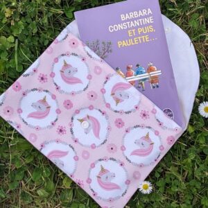 Pochette en Tissu pour Livre de Poche – Licornes
