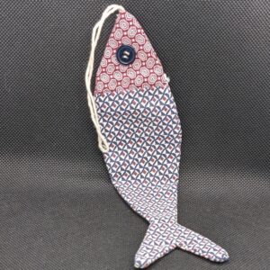 poisson à suspendre en tissu marine et bordeaux
