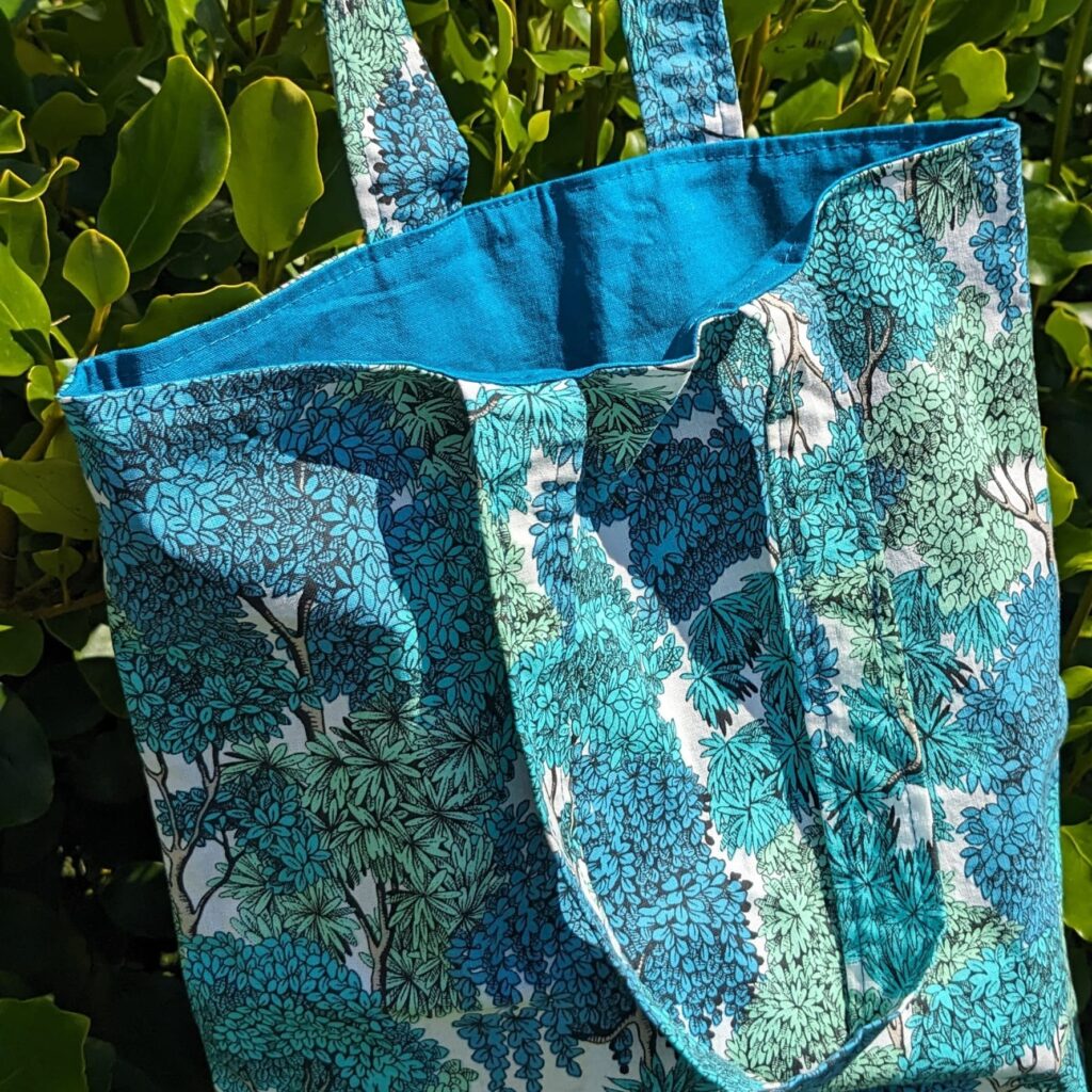 tote bag reversible bleu