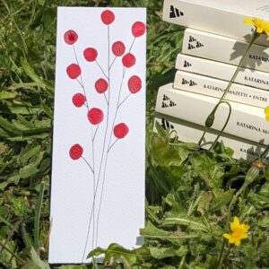 marque page fleurs rouges