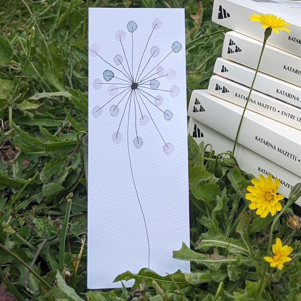 marque page feu d'artifice bleu rose