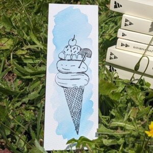 marque page glace bleu