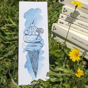 marque page glace bleu