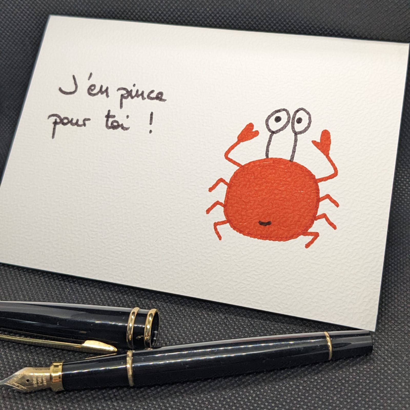 Carte crabe j'en pince pour toi