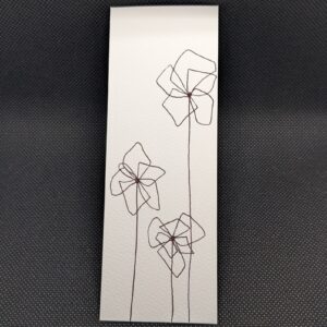 Marque-page – Fleurs en noir et blanc