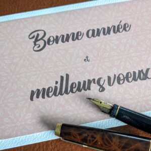 Carte Bonne année Flocon corail